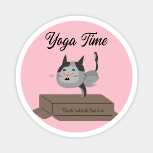 Yoga Cat / Yoga Time / Yoga Training T-shirt / Cute Cat Doing Yoga / Think Outside The Box Magnet